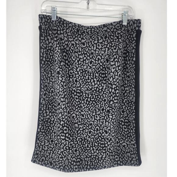 41 Hawthorn Gray Leopard Knit Pencil Skirt  Size Large - Picture 5 of 8